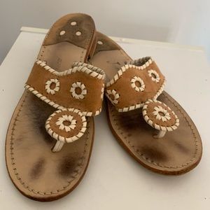 Jack Rogers Flat Sandal - Nude & White